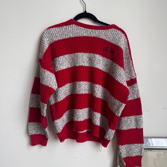 Red and Gray Striped Sweater - Picture 1 of 2